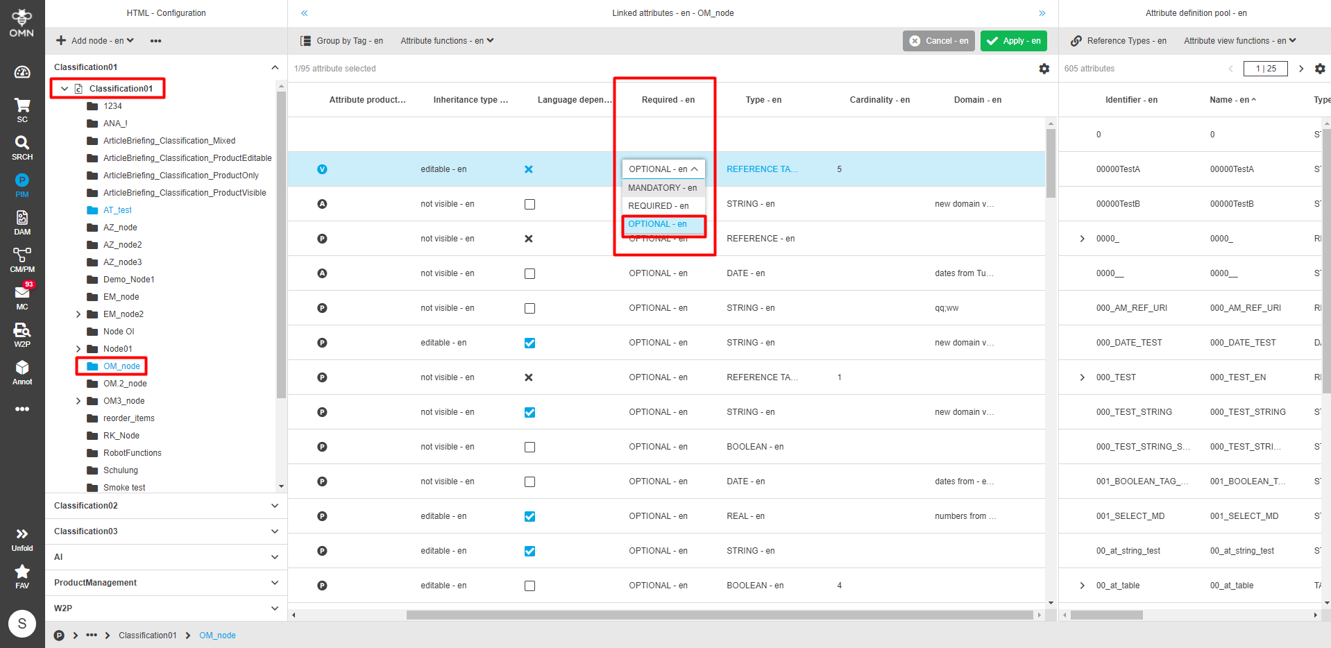 Asset Slots View - Pflicht - Soll-Pflicht - Optional