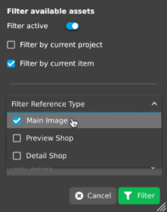 Verfügbare Assets - Referenztyp Dropdown