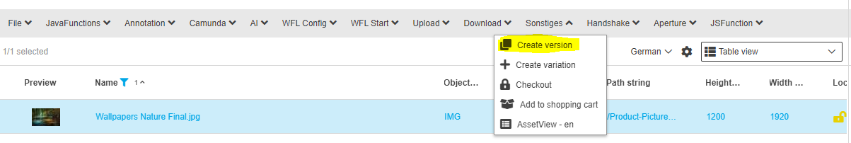 versioning createVersion