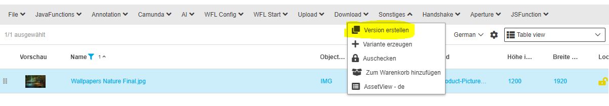 versioning createVersion de