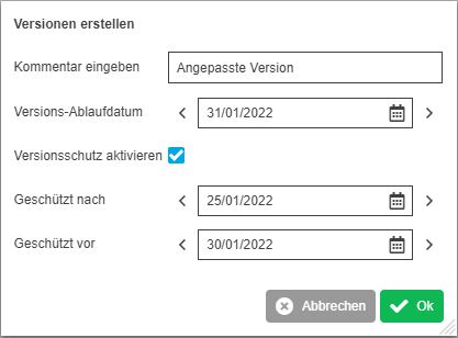 versioning modalVersion de