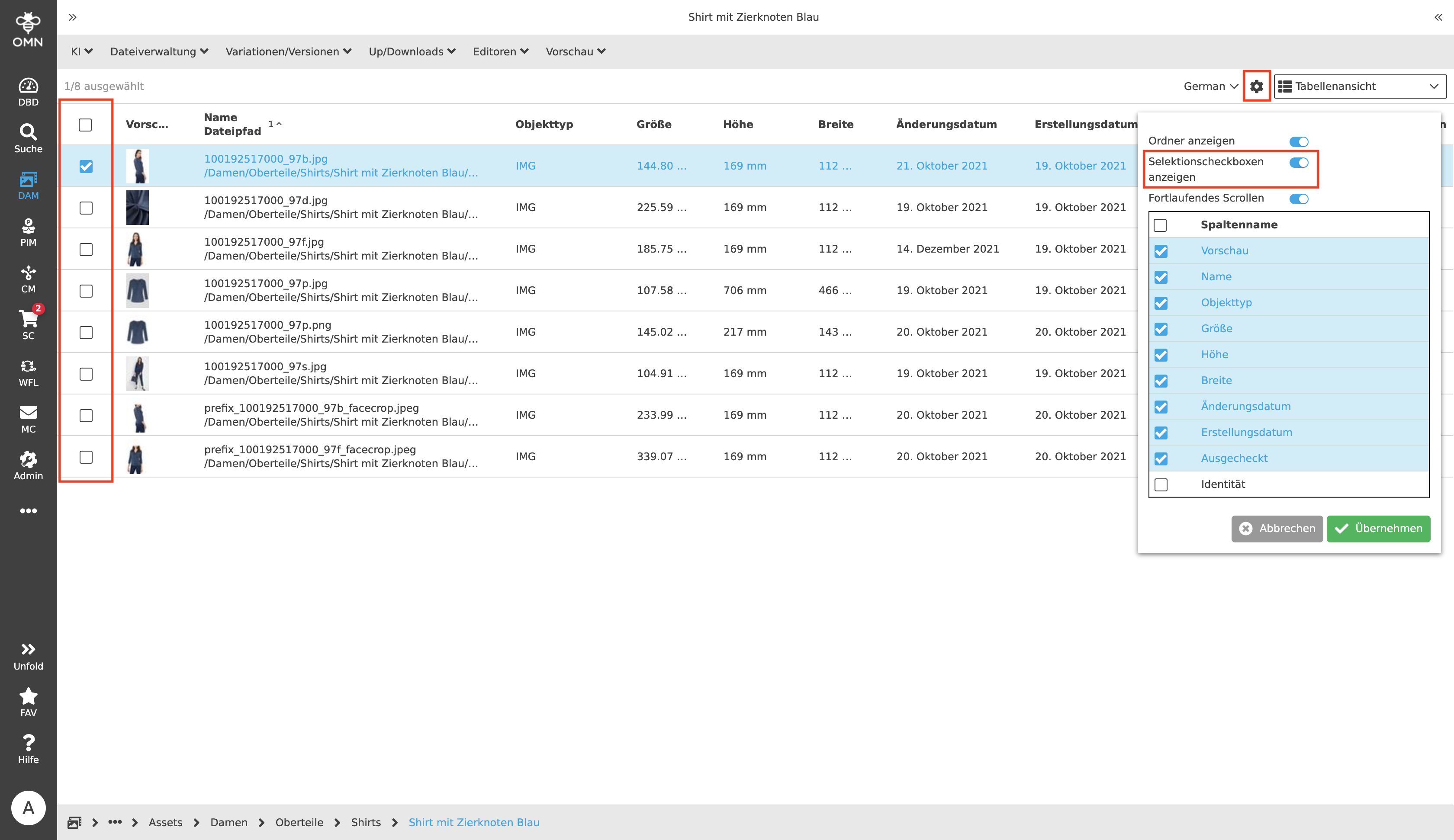 DAM TableView Settings 01c