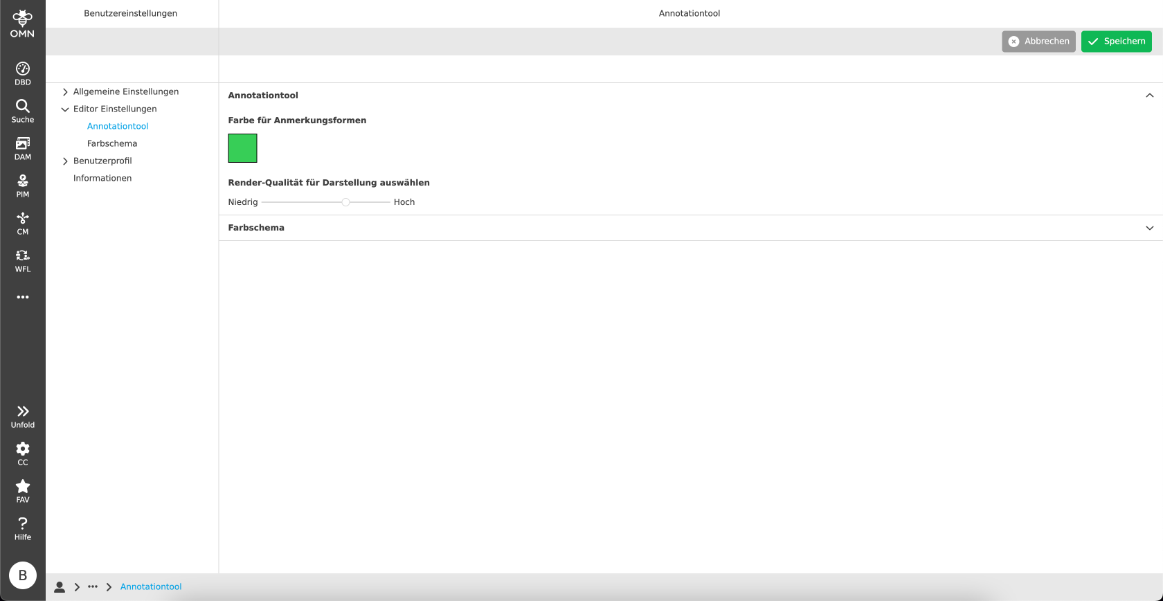 editor settings annotation tool settings