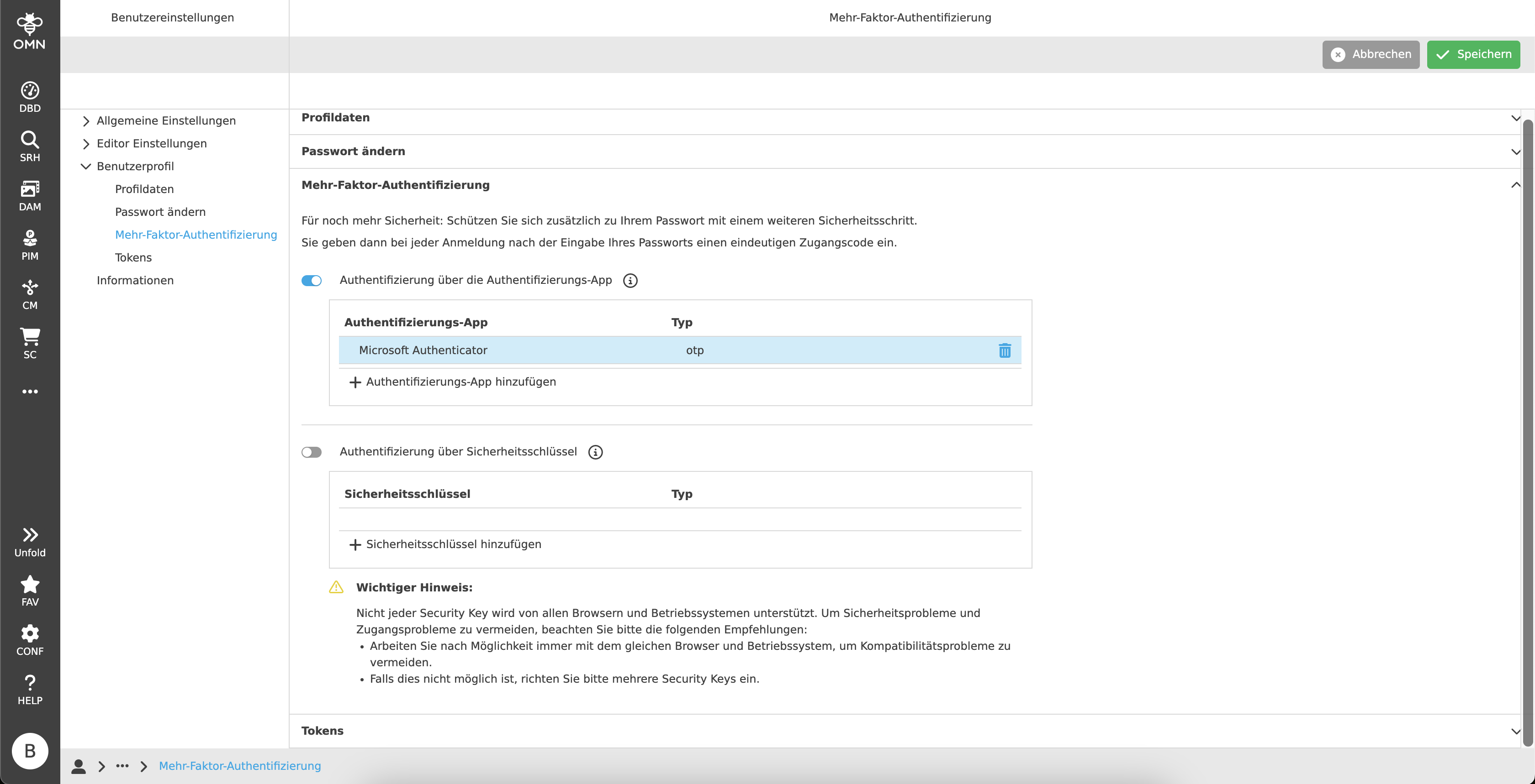 user settings auth delete