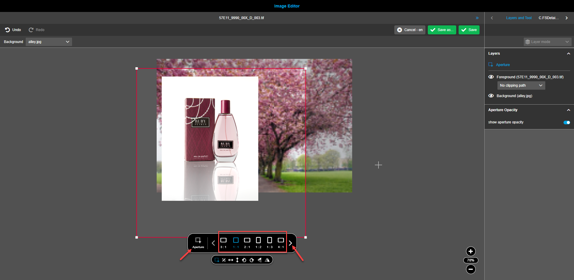 Aperture tool - aspect ratios