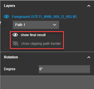 Image editor clipping path layers