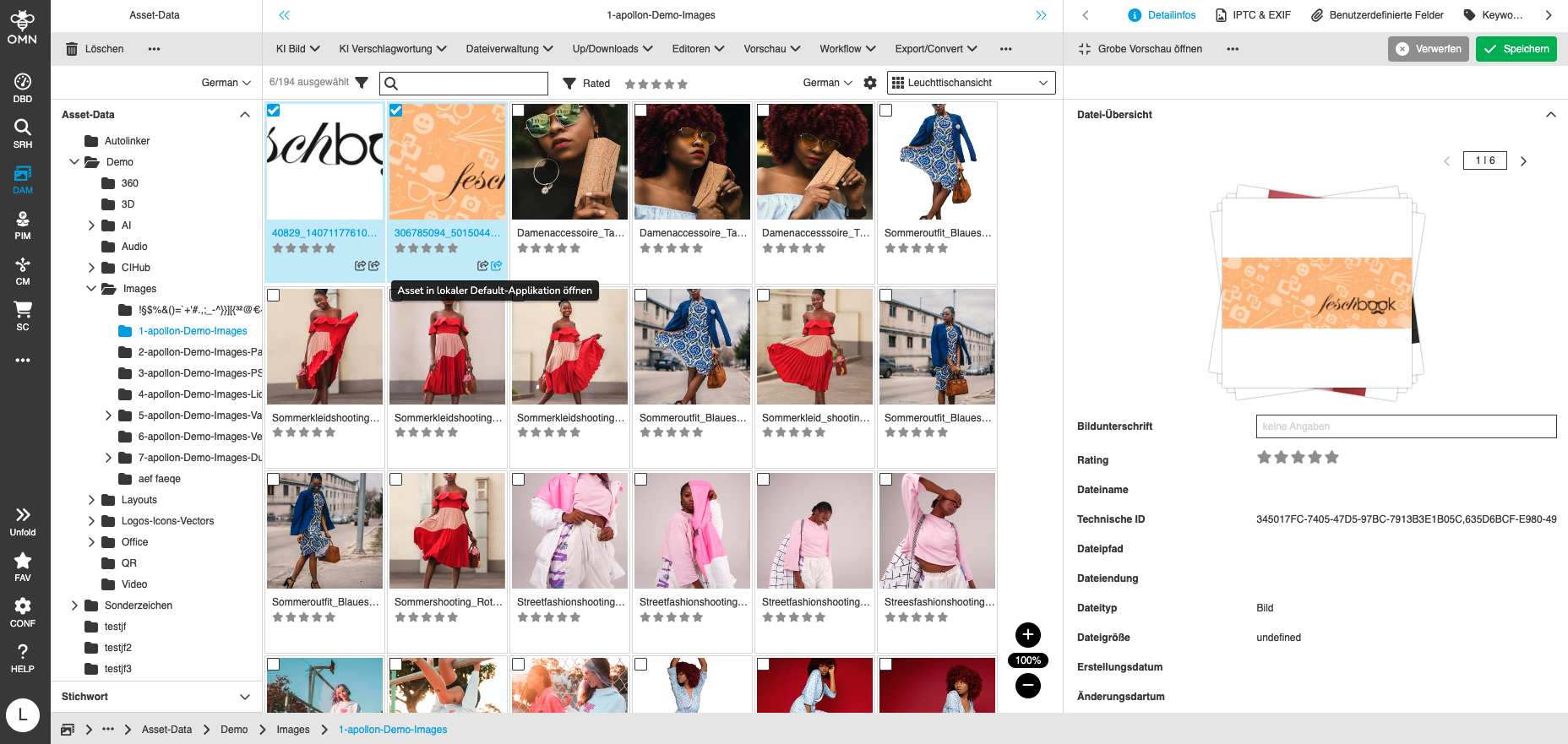 open in default app asset function