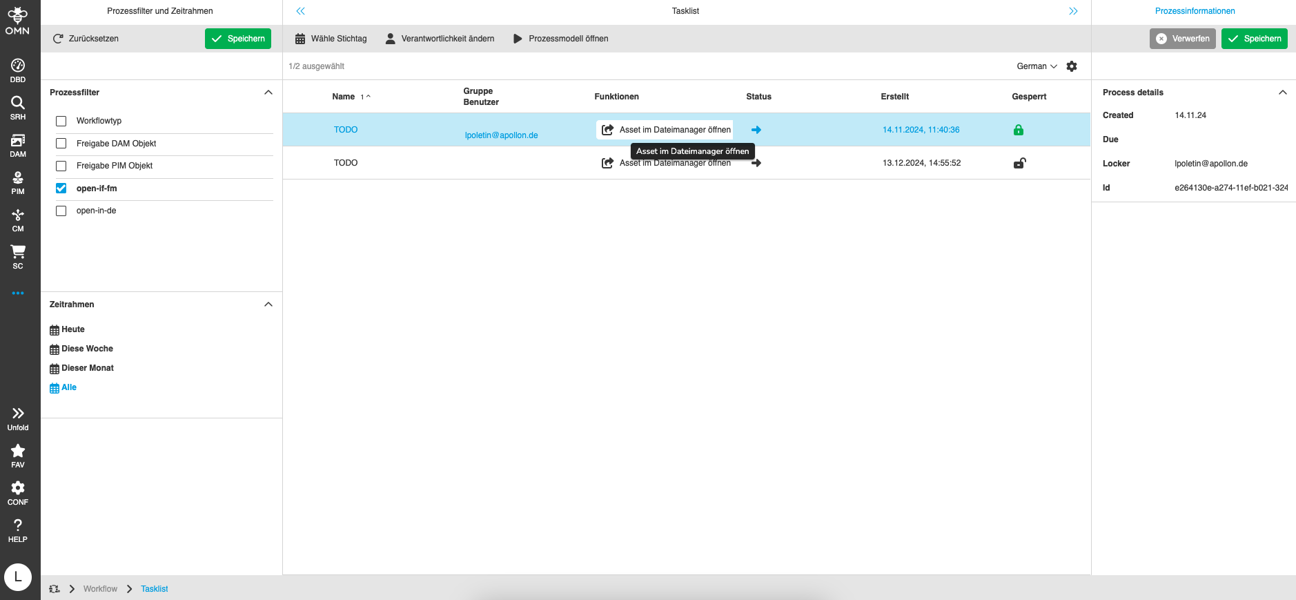 open in filemanger human function