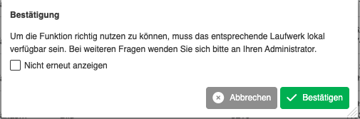 open in functions confirmation