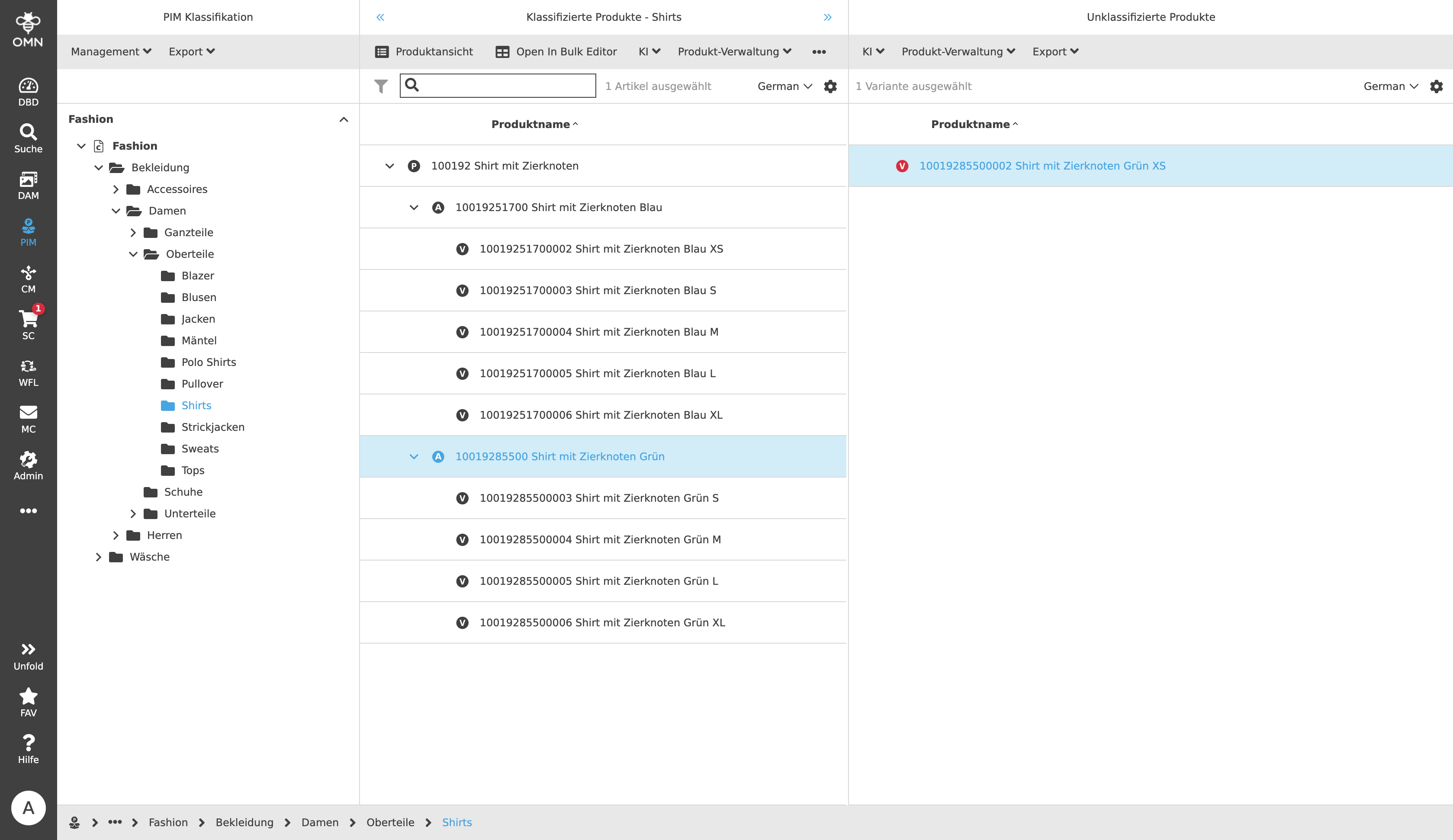 MainModule PIM ClassificationView 01