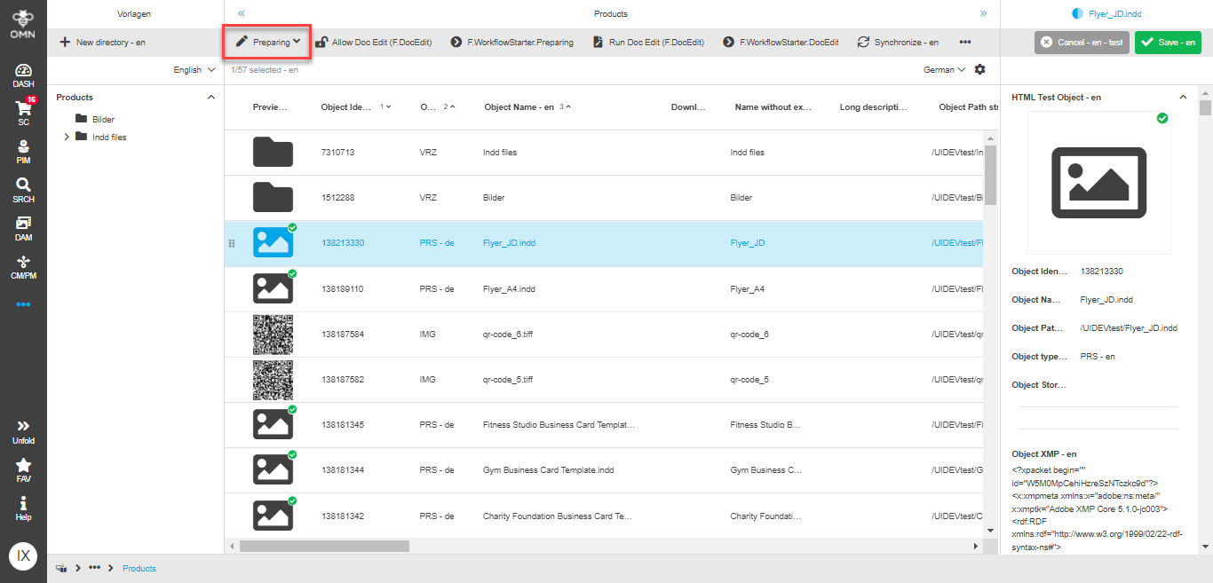 Preparing button availability