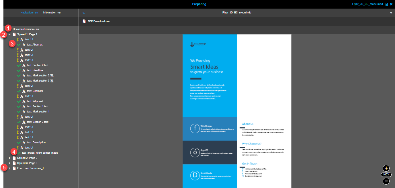Preparing navigation BC activated entries