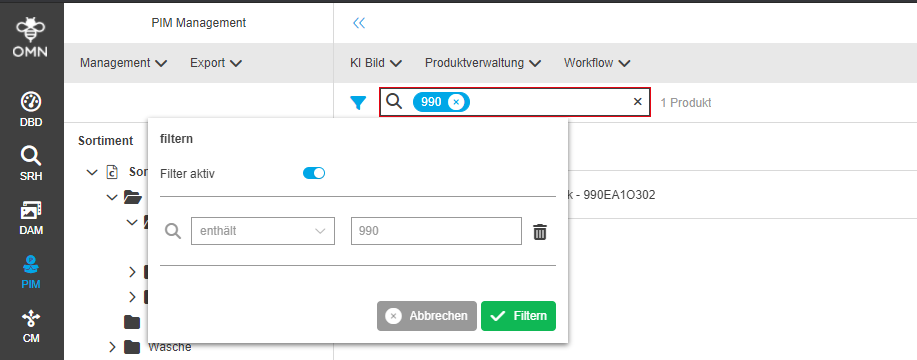 User Guide General functions and controls QuickFilter