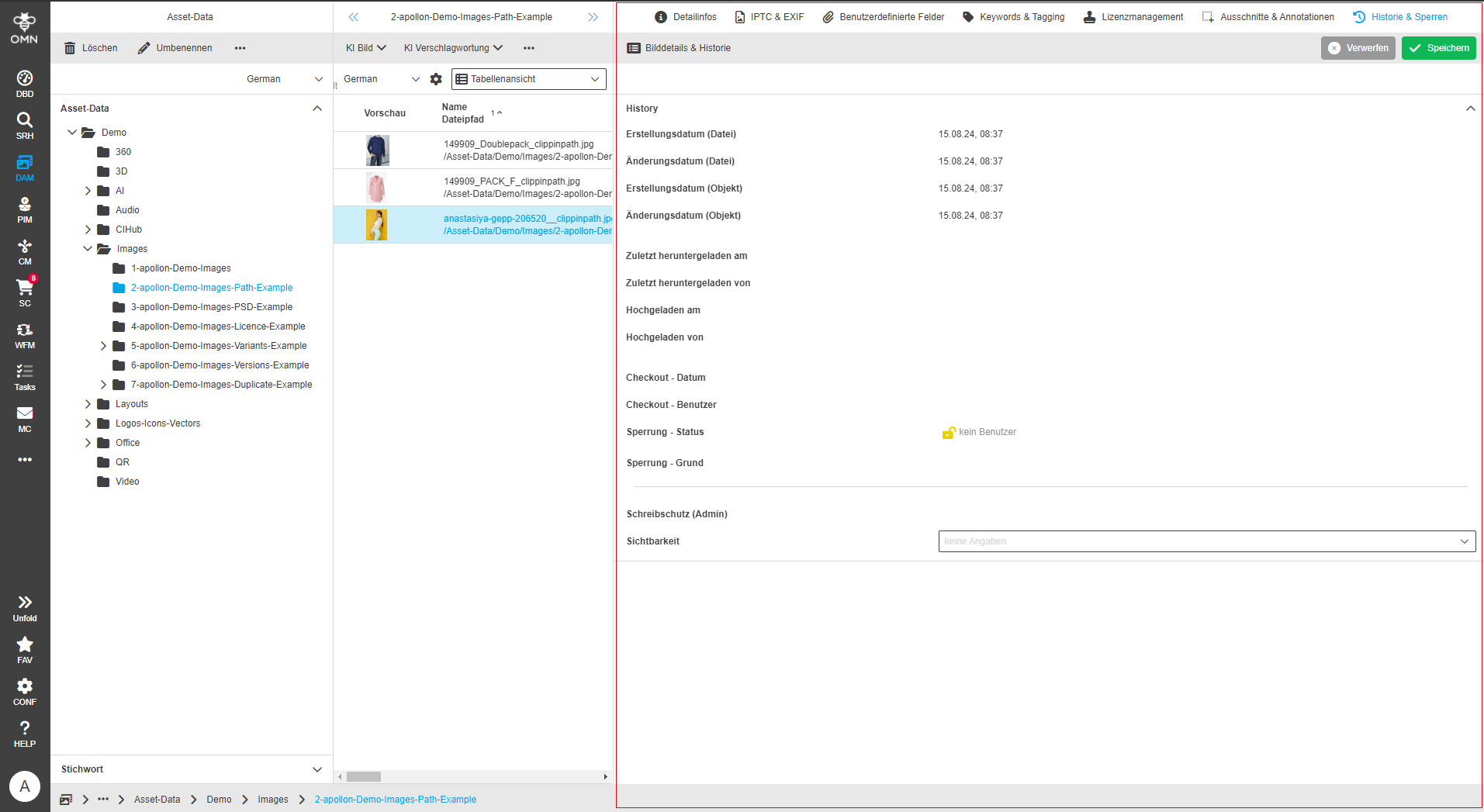 User Guide DAM fsDetailHistorie