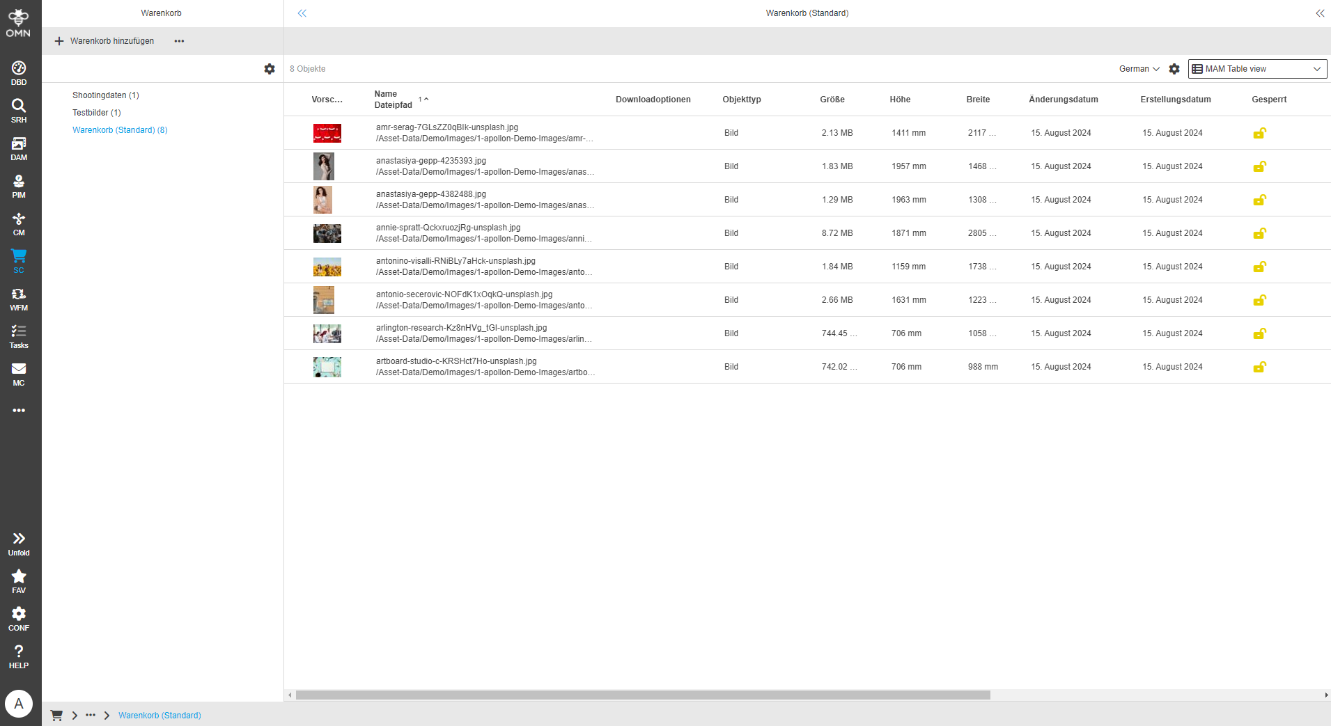 User Guide DAM shoppingCardView