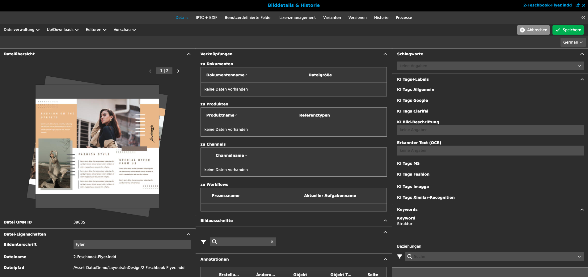 User Guide overview OMN assetview details