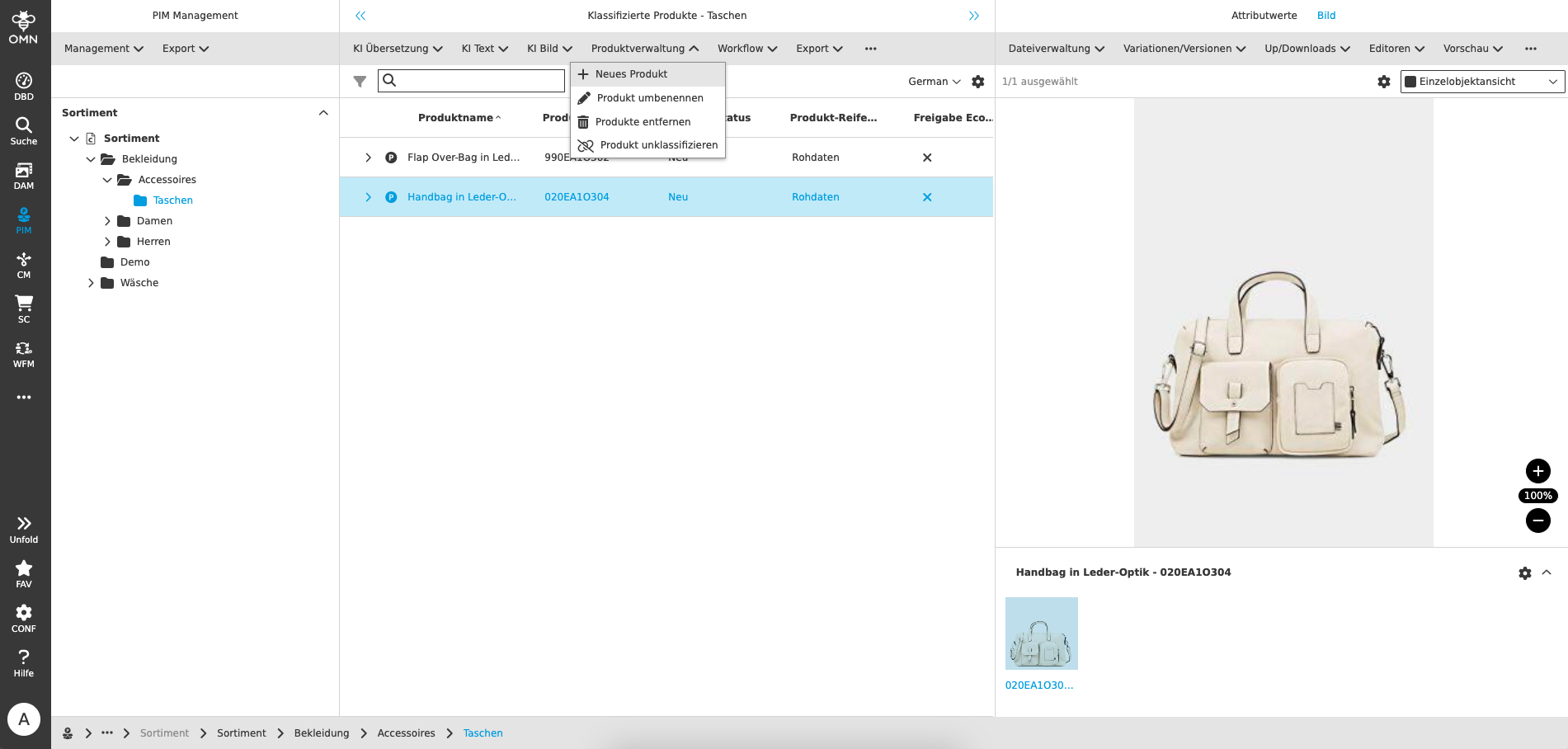 User Guide overview OMN functions for Product management
