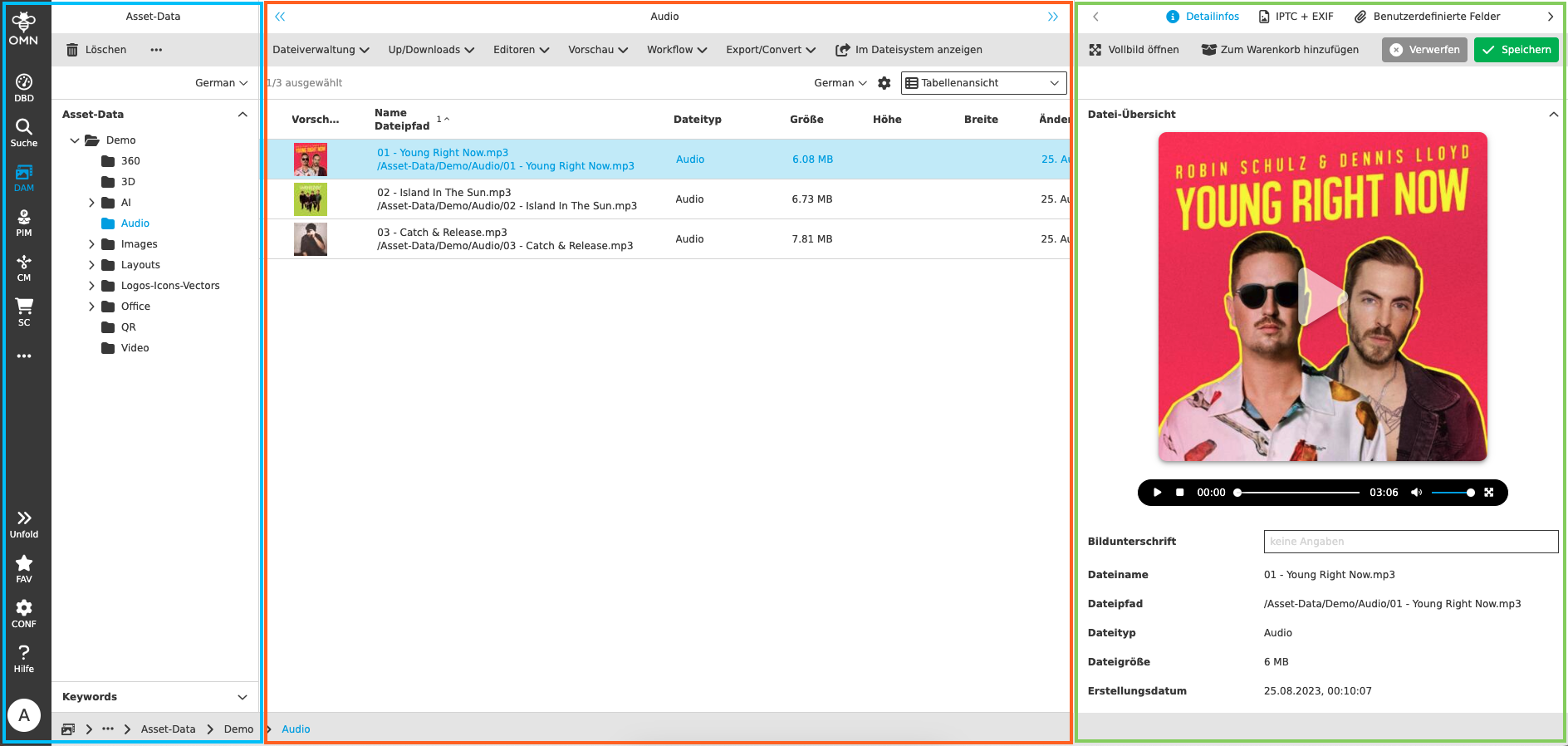 User Guide overview OMN sections