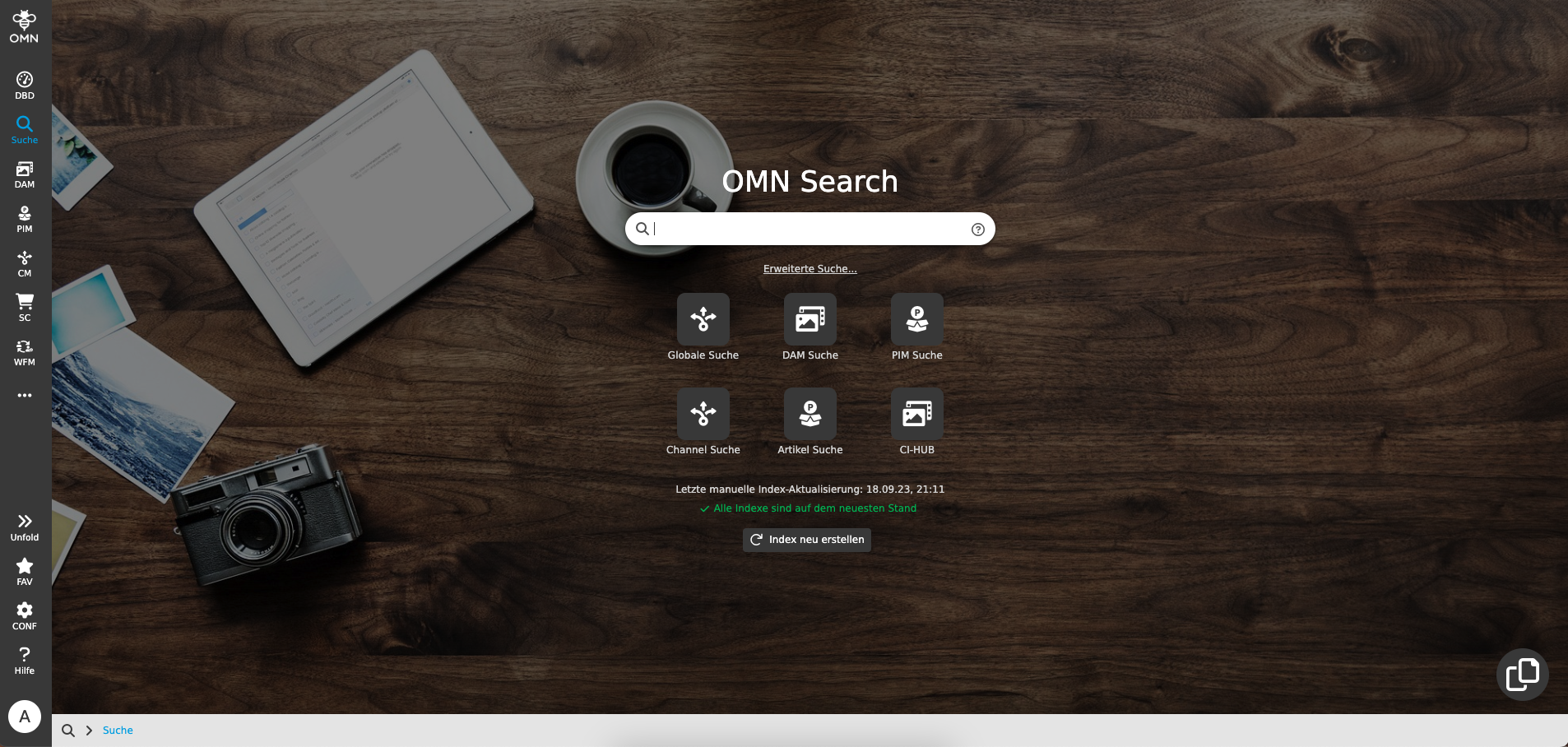 User Guide overview OMN startpage