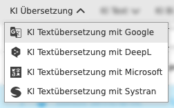 User Guide KI Services function google translate