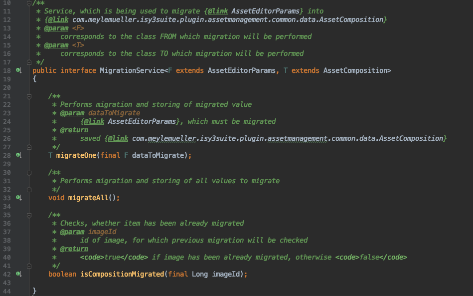 MigrationService declaration