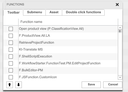 Configuration modal Flex