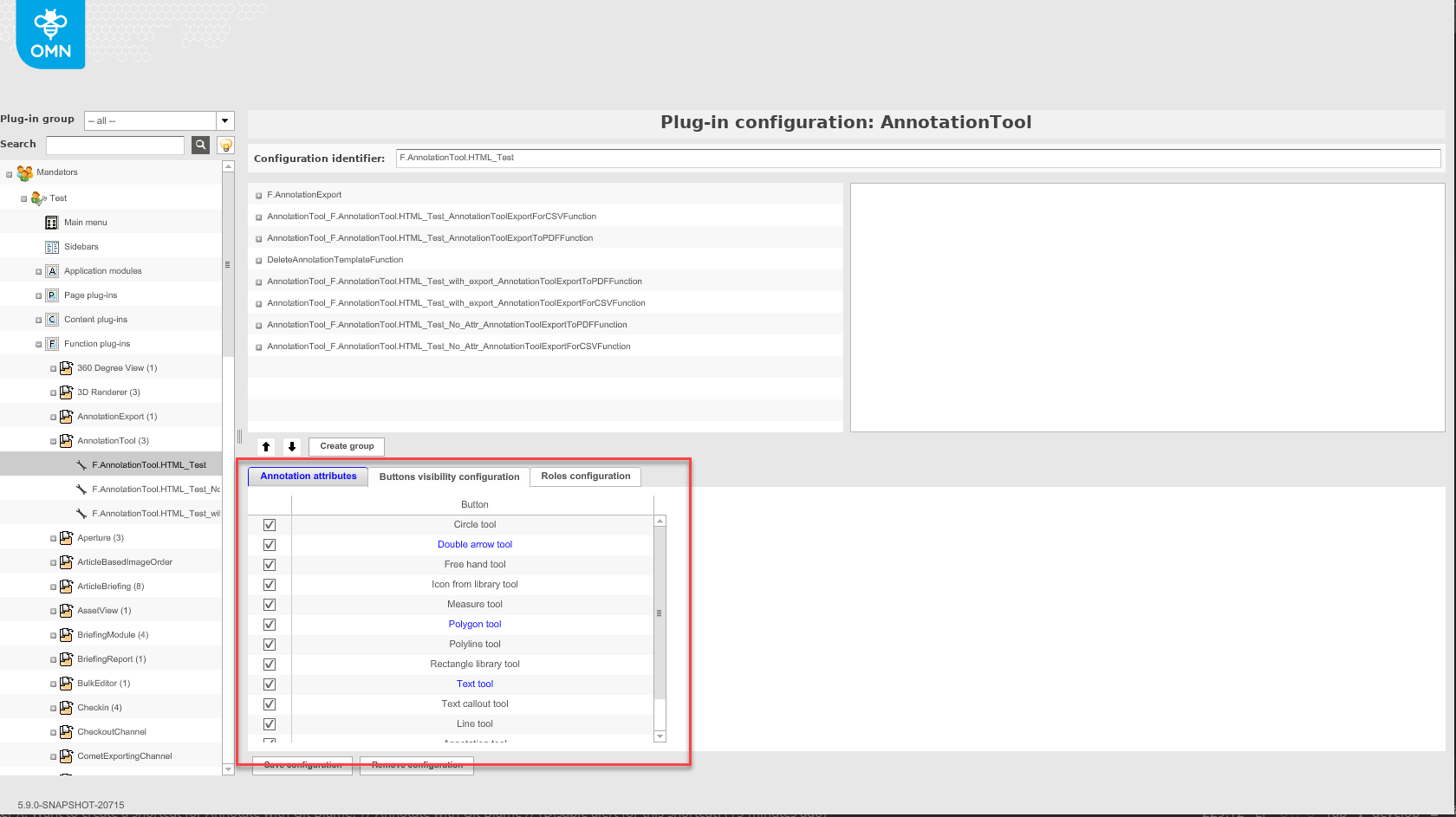 AnnotationTool buttons visibility