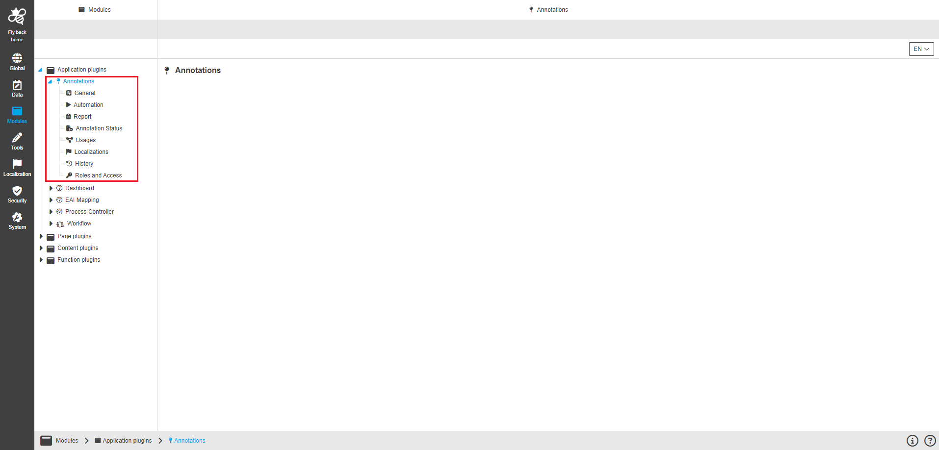 annotations CC configuration