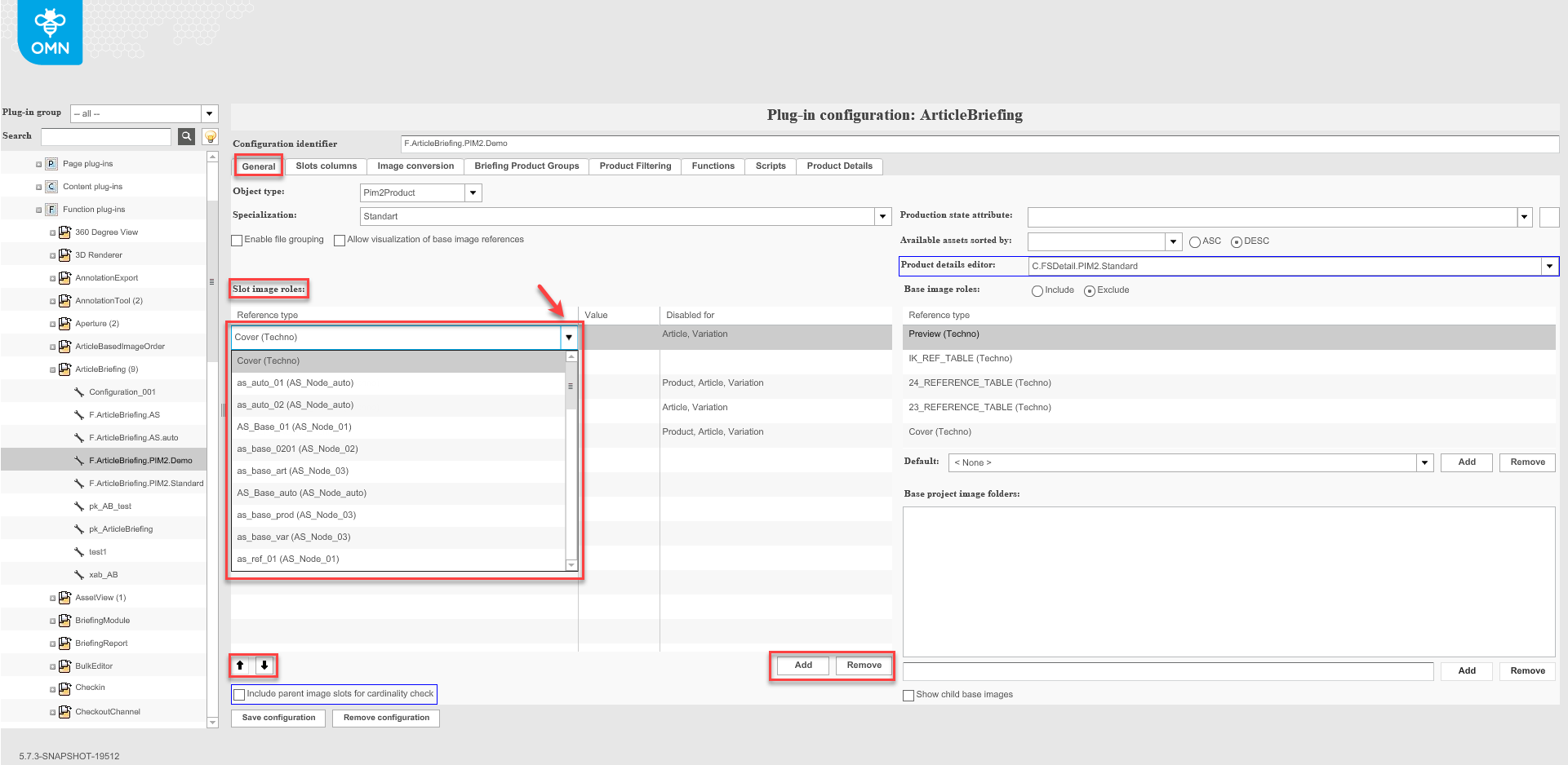 Configure slot image roles