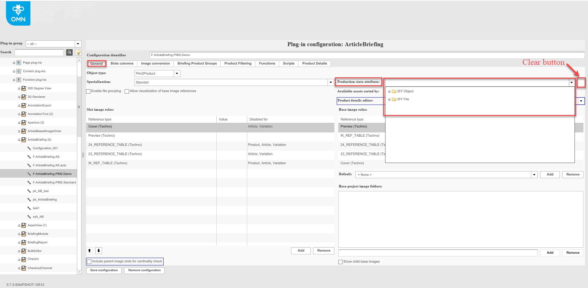 Choose production state attribute