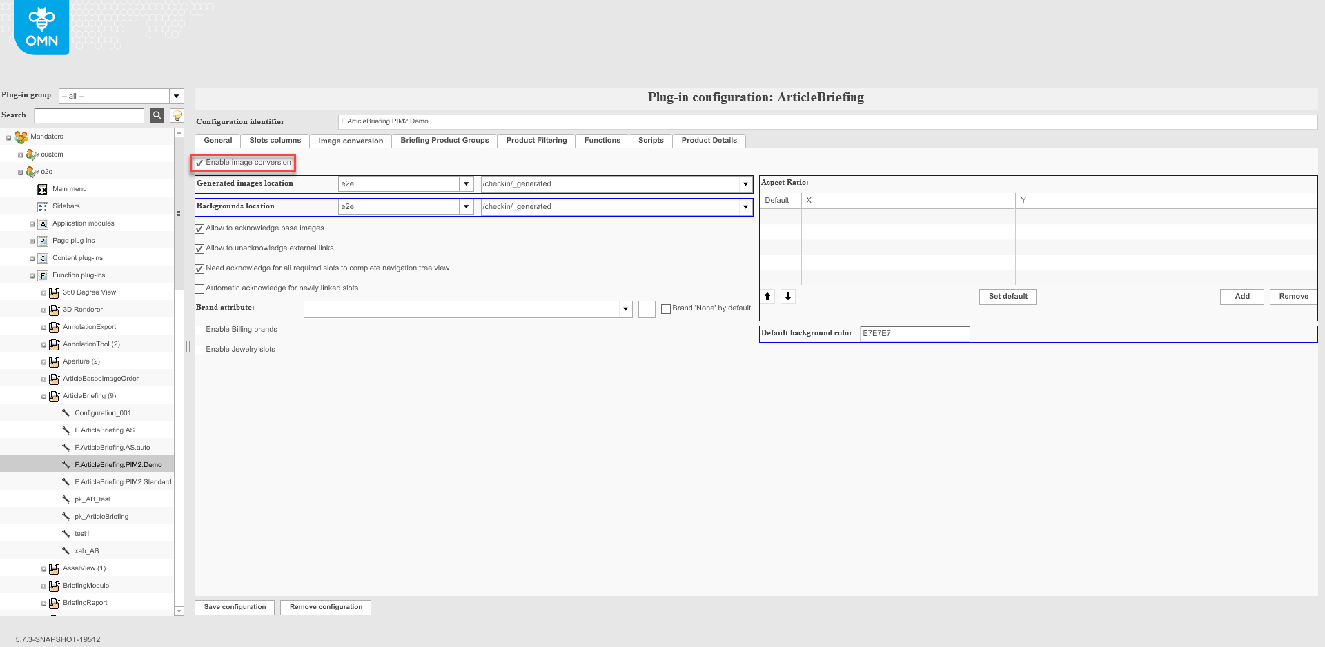 Enable image conversion empty box
