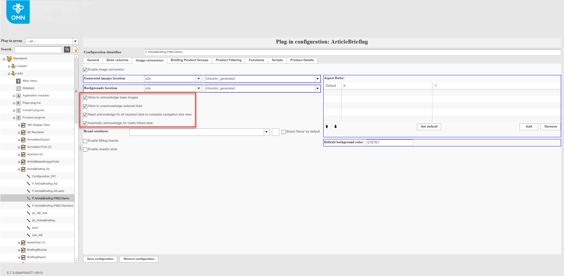 Unapplicable ArticleBriefing settings
