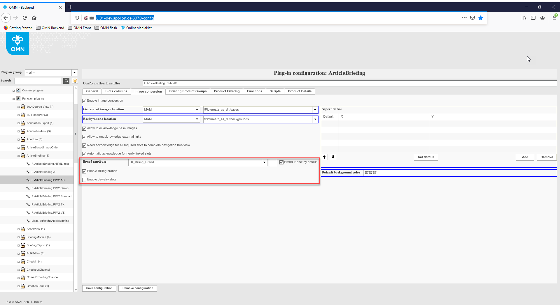 Unapplicable ArticleBriefing settings
