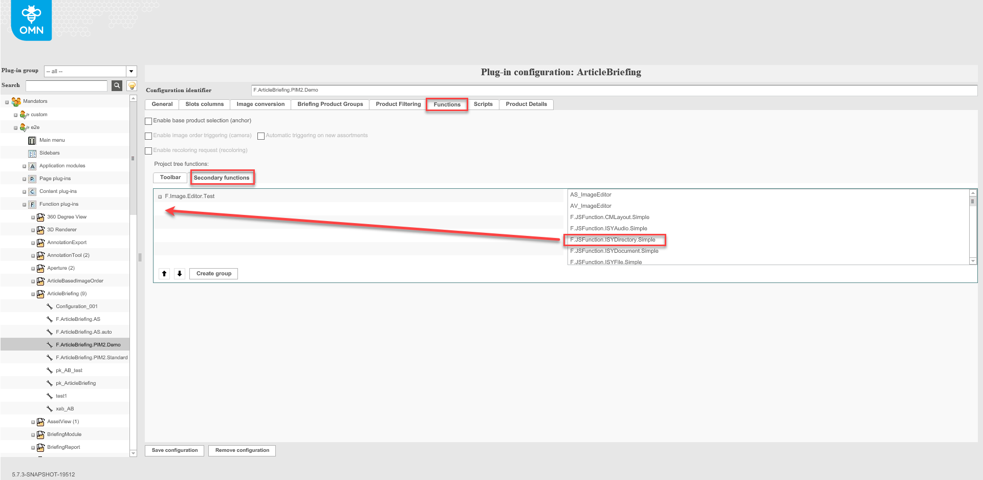 Choose secondary functions