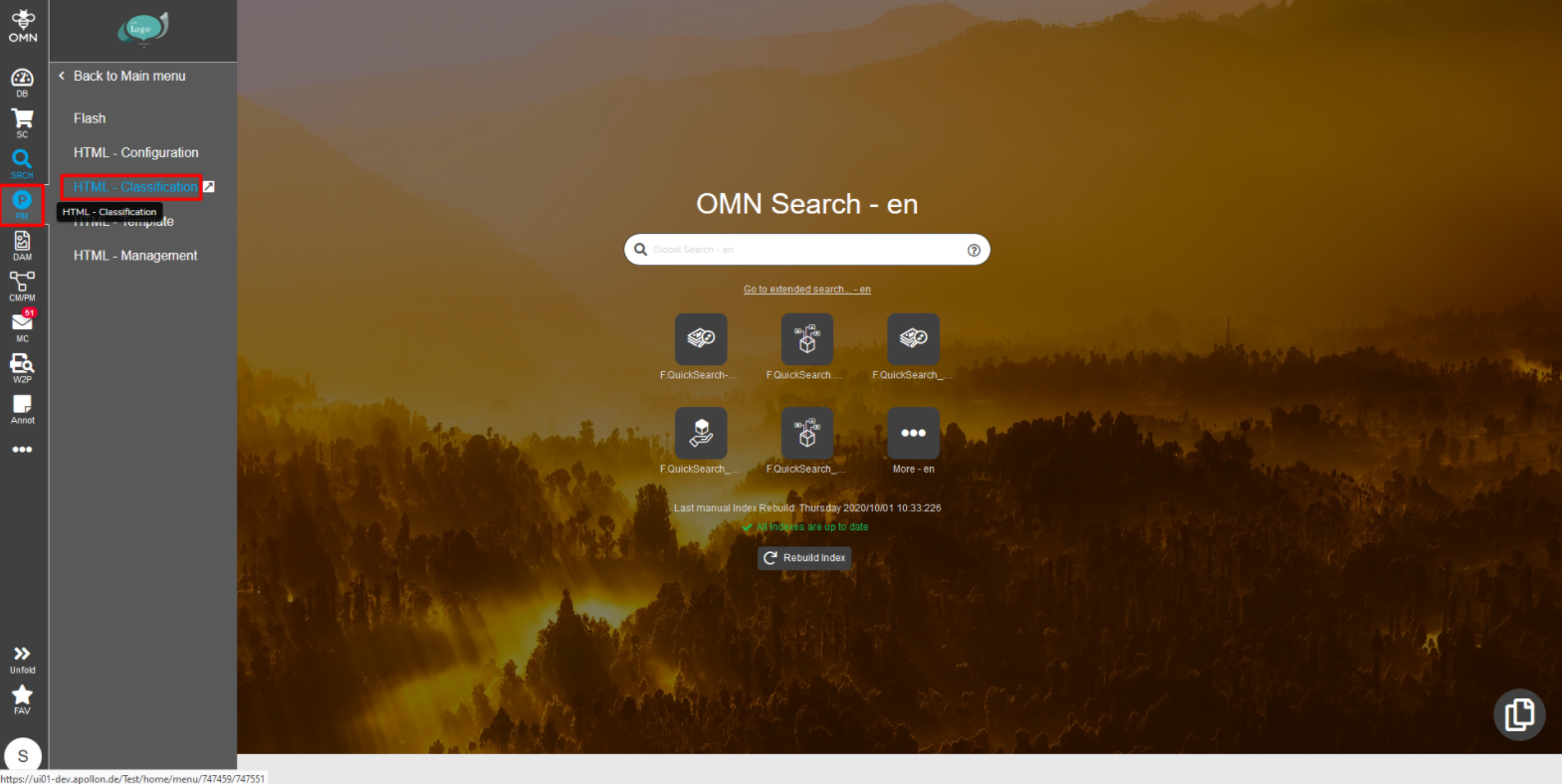Client classification view