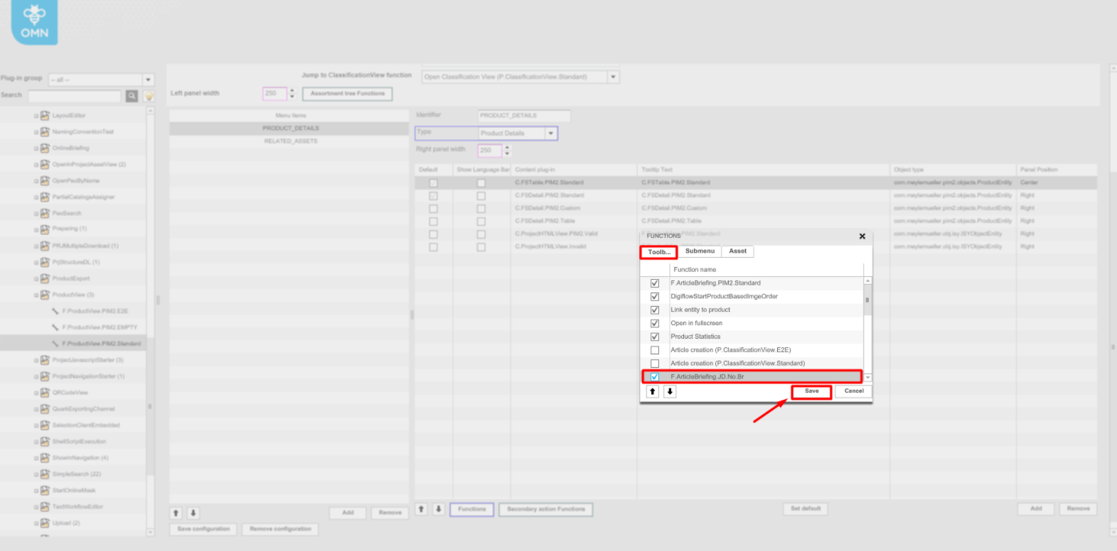 Plugin configuration Product view - enable ArticleBroefing plugin