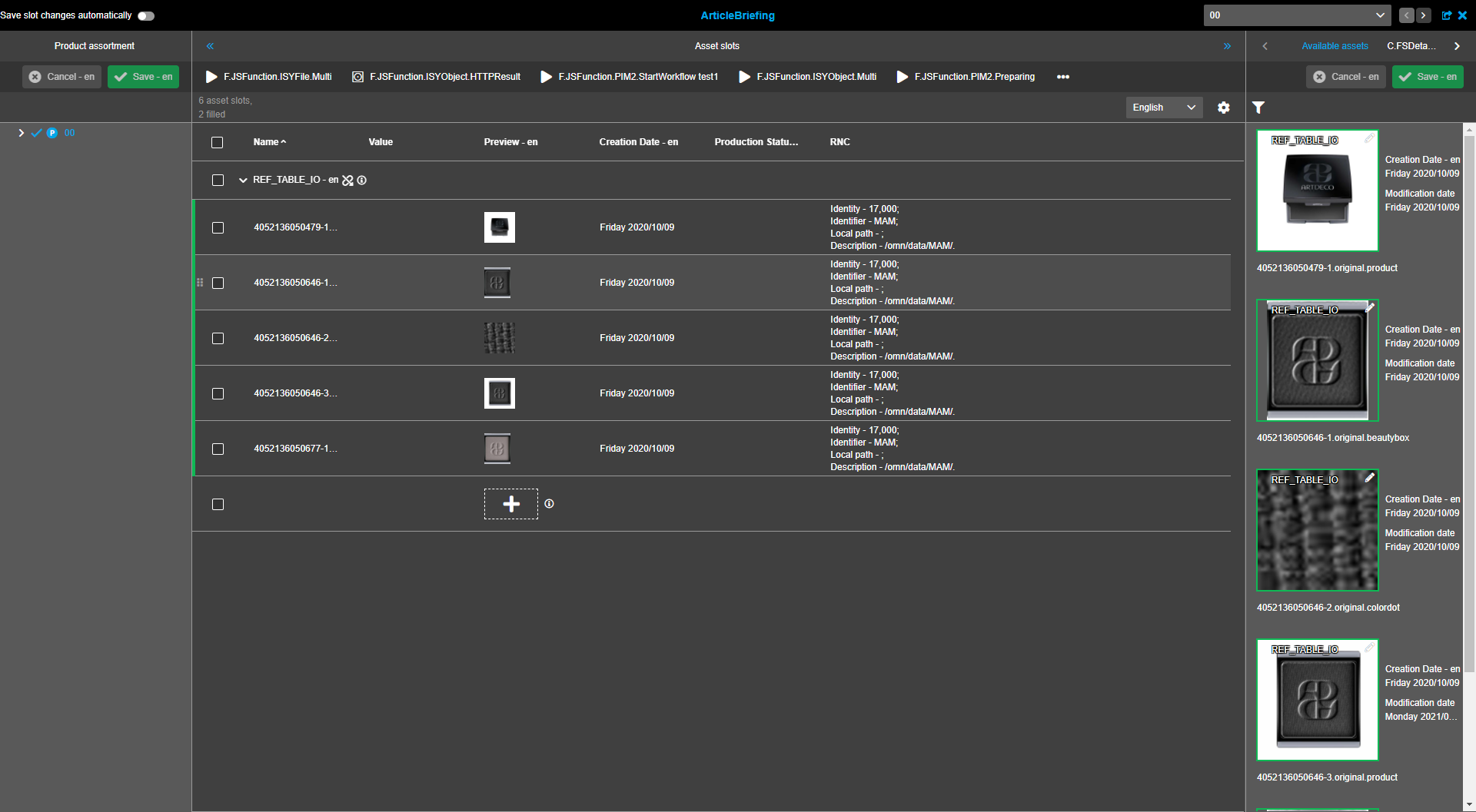 ArticleBriefing for Project navigation view in client