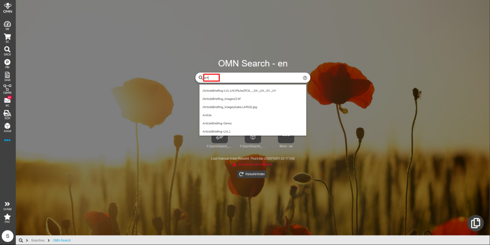 Simple search from a search bar