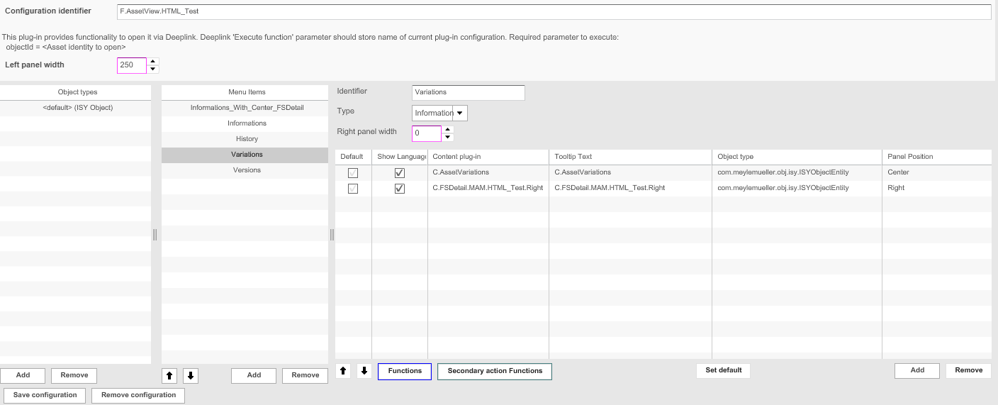 AssetView overview configuration