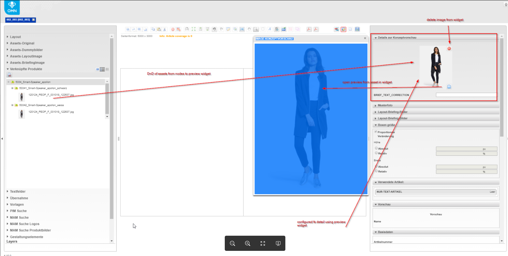 assets preview widget