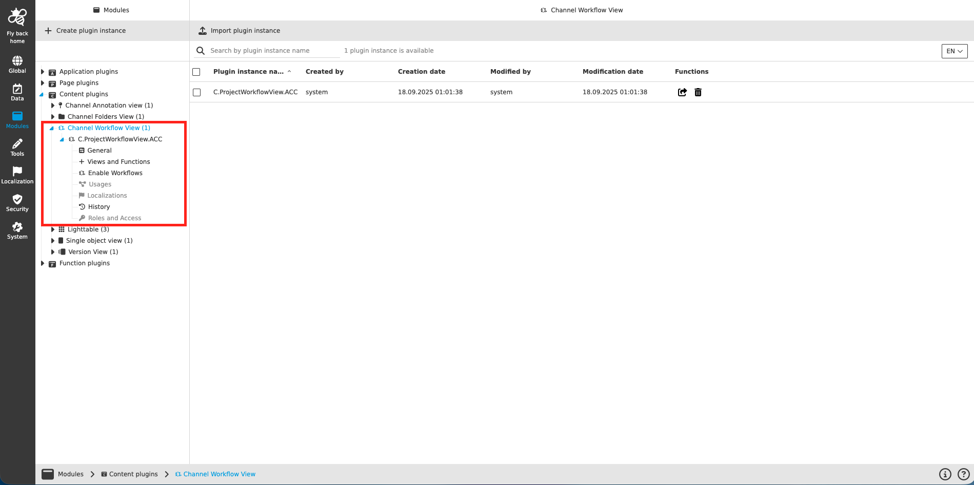 channel workflow view CC