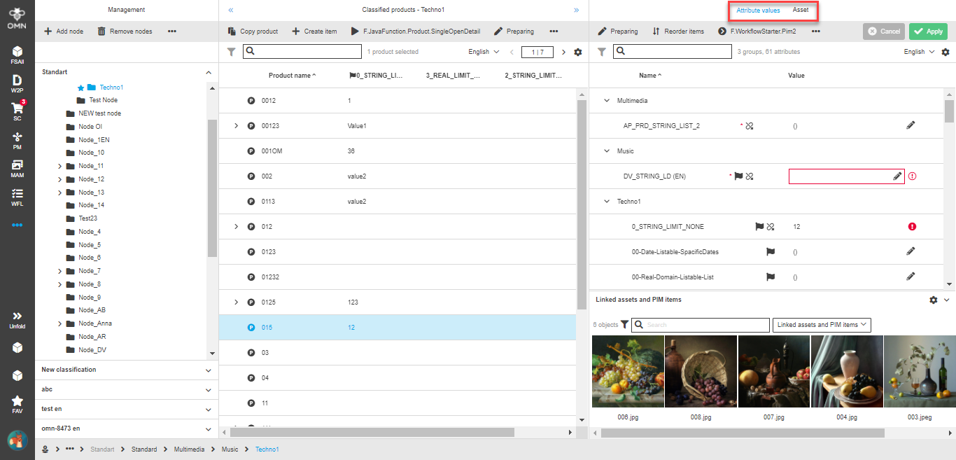 ClassificationView Management right view client