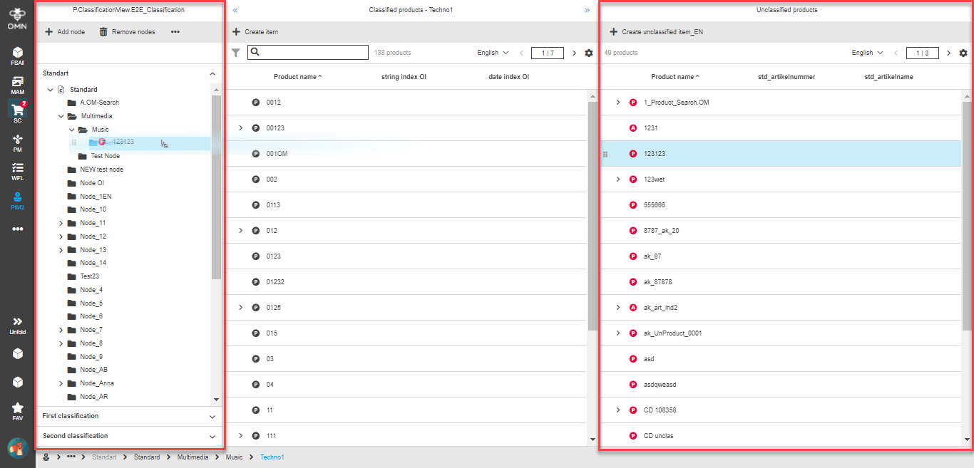 ClassificationView classification dnd