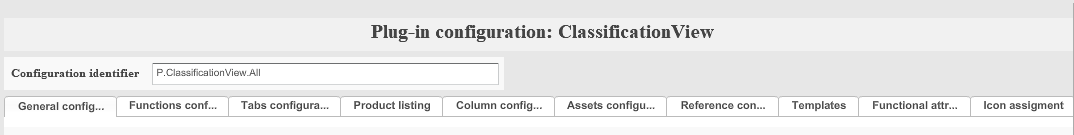 ClassificationView configuration overview