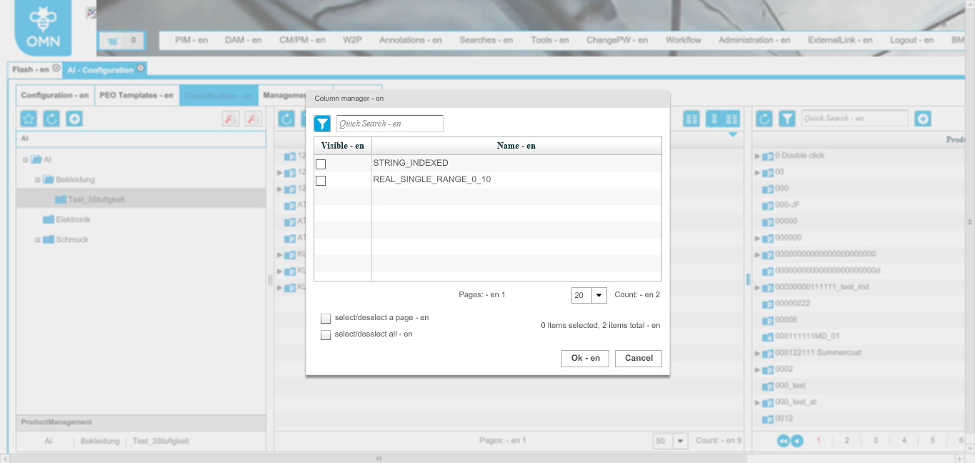 ClassificationView product listing Flash