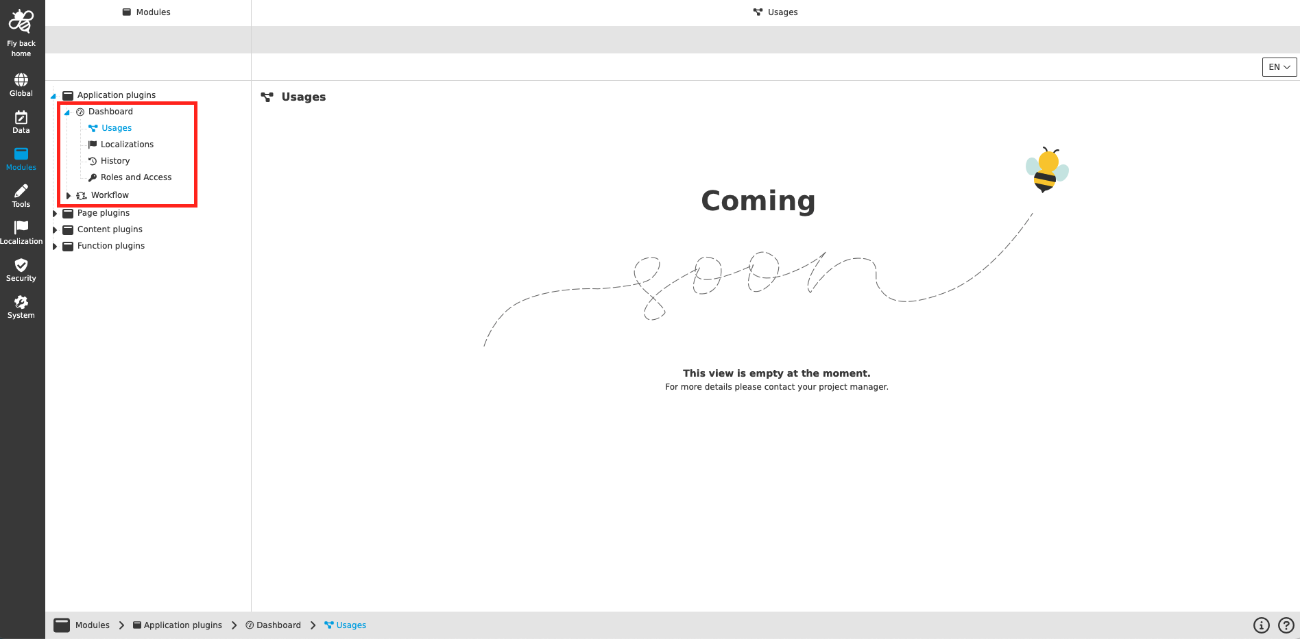 dashboard application CC
