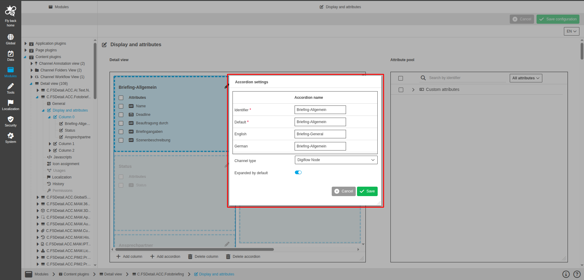 Add accordion configuration
