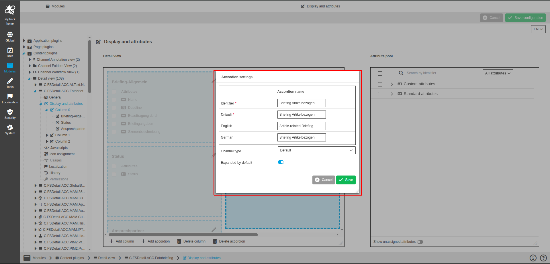 Add column configuration