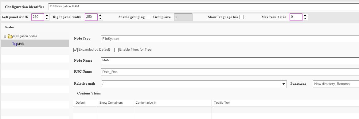 Configurations of P.FSNavigation.MAM