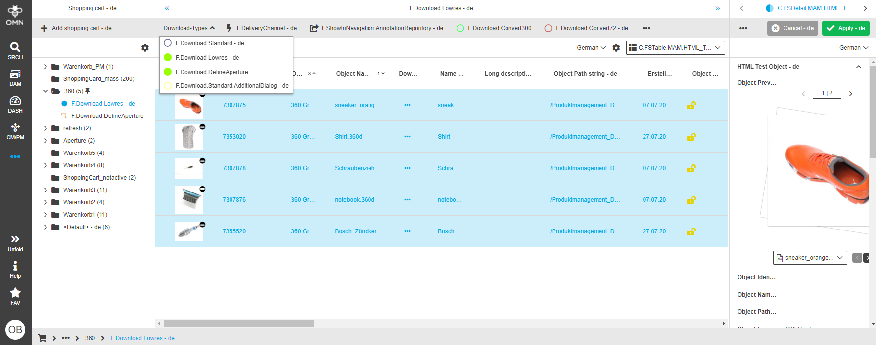 Download client available functions